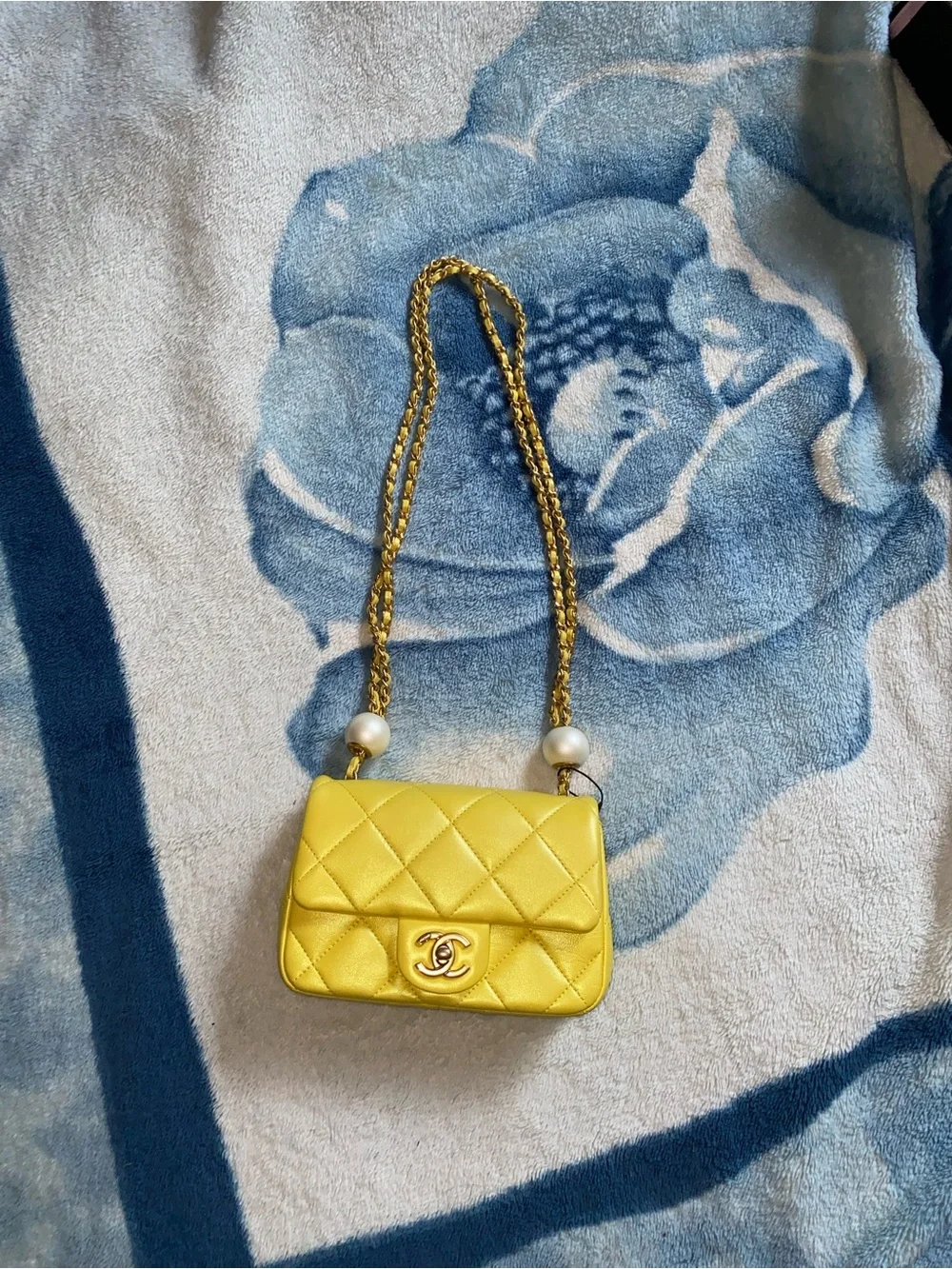 Chanel yellow iridescent mini